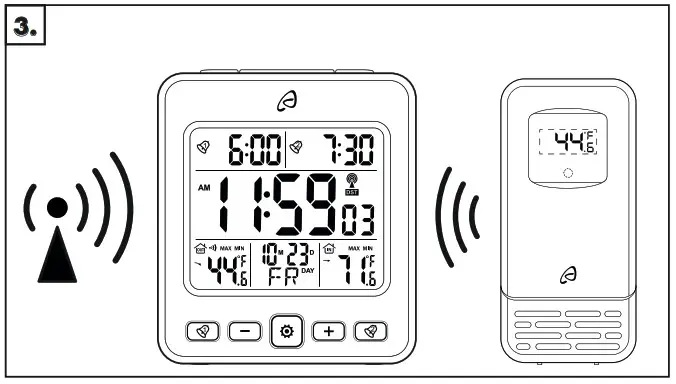 AURIOL AFT 77 B2 Wireless Temperature Station Alarm Clock - overview 2