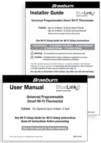 BlueLink Breaburn Universal Programmable Smart Wi-Fi Thermostat Wire and Install Thermostat 1