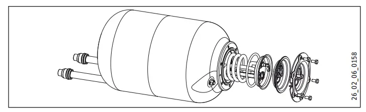 Installing the flanged immersion heater
