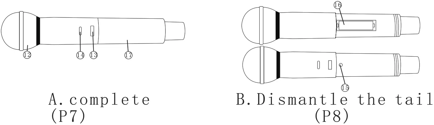 UHF B07RFKB76C Professional Wireless Microphone - Transmitter