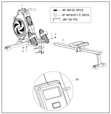 SUNNY Health Fitness SF-RW520007 Air Rowing Machine-fig9