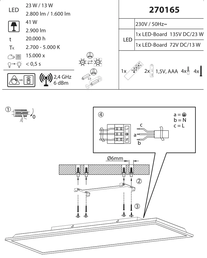 Neuhaus 270165 LED Ceiling Light - overview