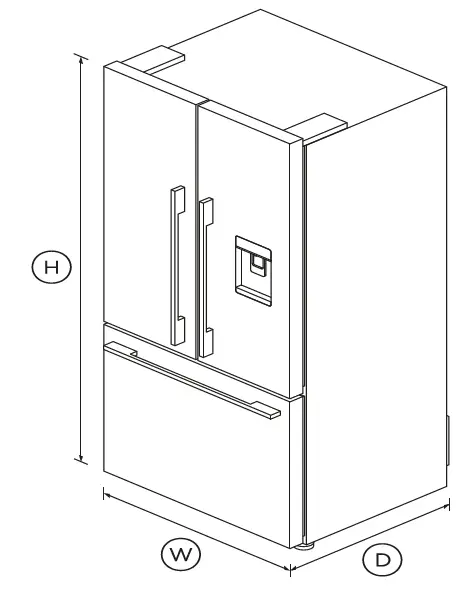 FISHER PAYKEL RF522ADUB5 Freestanding French Door Refrigerator Freezer 79cm- 487L- Ice & Water 01