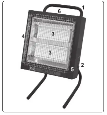 SEALEY CH30110V Ceramic Heater - Handle