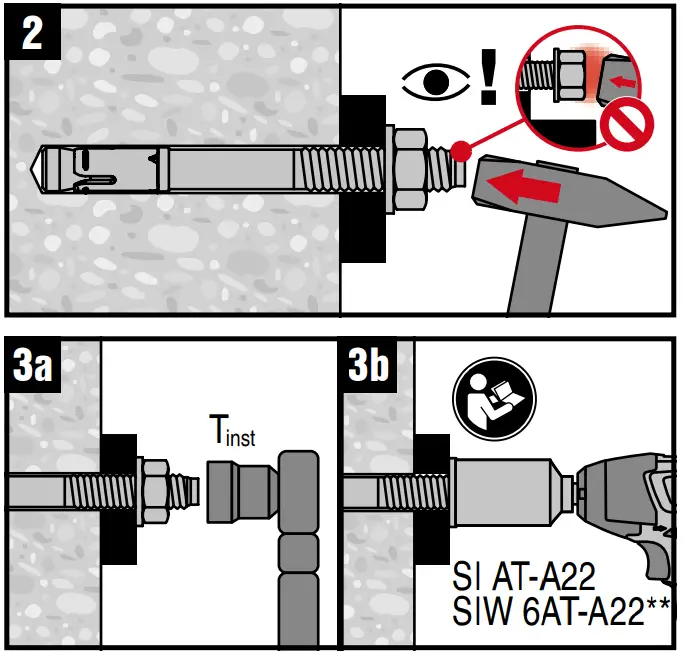 KB-TZ2 Wedge Anchor Installation illustration
