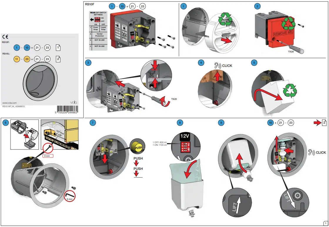 VOLA RS10FB27 Electronic Soap Dispenser in Matte fig 7