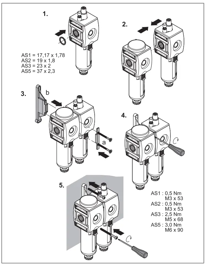 Block assembly and mounting with mounting clip