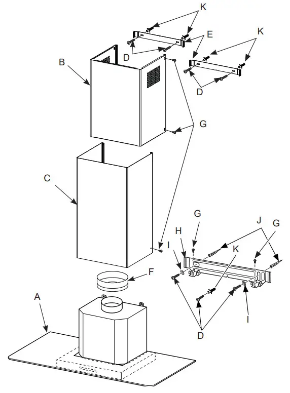 GE CVW7301 Glass Wall Chimney Vent Hoods - Figure 4