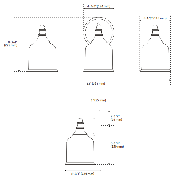 PARK HARBOR 953124 Hesby 3 Light Vanity Light - 1