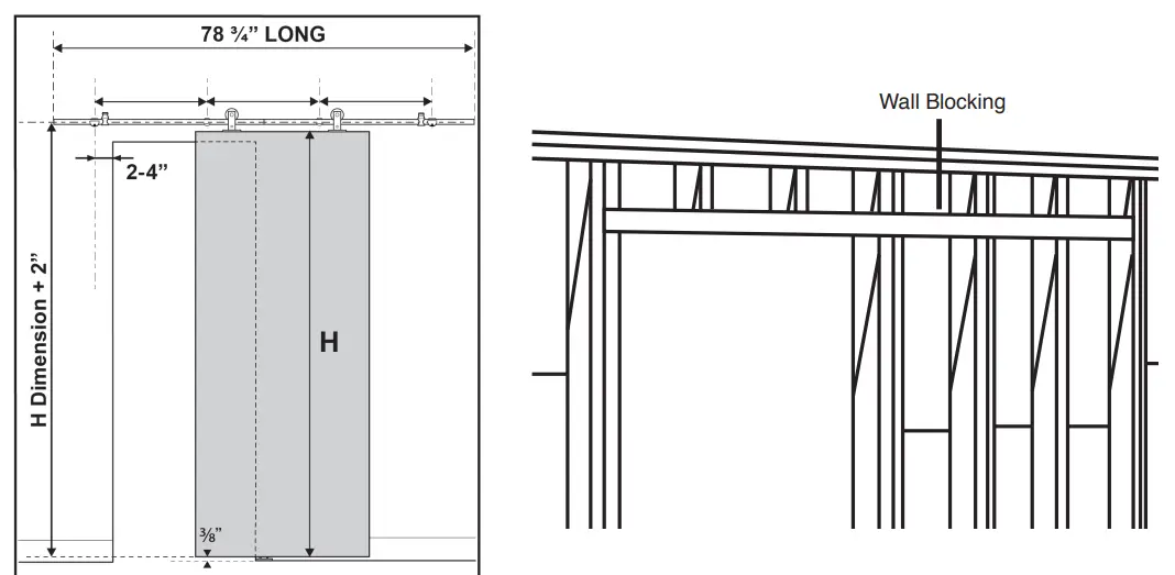 BARN-DOOR-HARDWARE-SDH-SW03-SS-KD-Townhouse-Knock-Down-Hardware-Kit-for-Sliding-Single-Wood-Door-FIG3