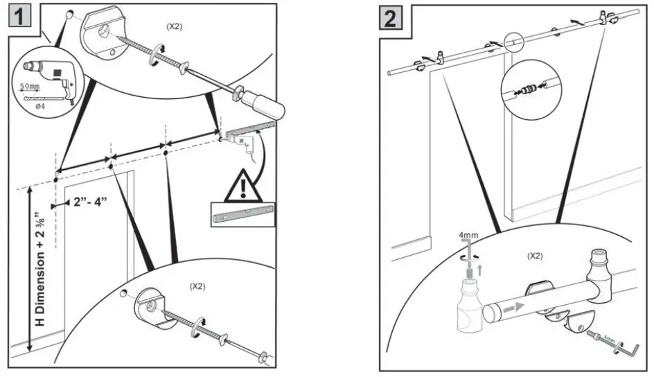 BARN-DOOR-HARDWARE-SDH-SW03-SS-KD-Townhouse-Knock-Down-Hardware-Kit-for-Sliding-Single-Wood-Door-FIG4