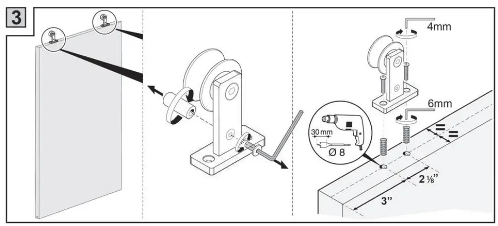 BARN-DOOR-HARDWARE-SDH-SW03-SS-KD-Townhouse-Knock-Down-Hardware-Kit-for-Sliding-Single-Wood-Door-FIG5