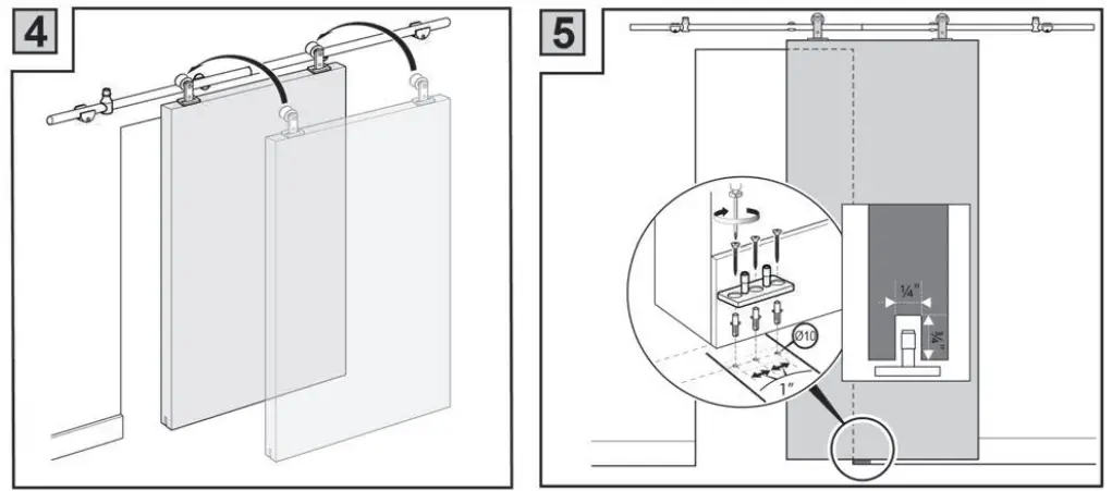 BARN-DOOR-HARDWARE-SDH-SW03-SS-KD-Townhouse-Knock-Down-Hardware-Kit-for-Sliding-Single-Wood-Door-FIG6