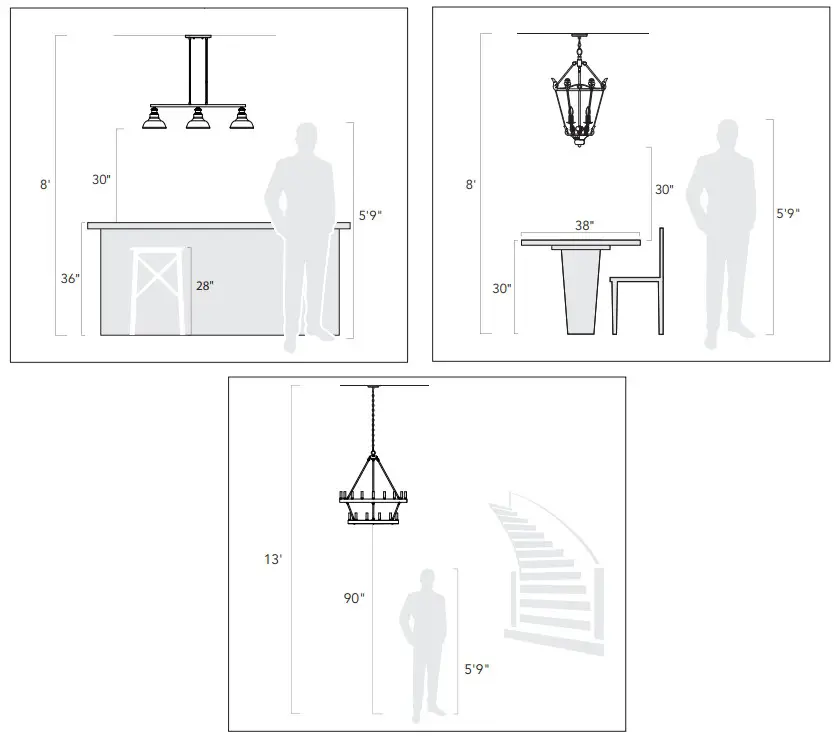 GOLDEN LIGHTING 1084-SF BLK-BW 3 Lights Semi-Flush Mount Light - Figure 1