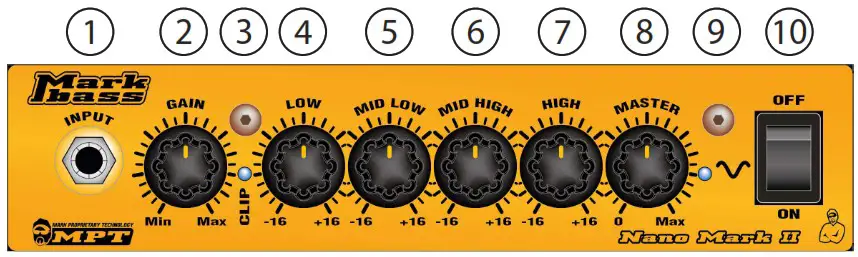 Mark bass 001 086 Nano Mark II Minimark 802 N 300 - FRONT PANEL