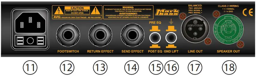 Mark bass 001 086 Nano Mark II Minimark 802 N 300 - REAR PANEL