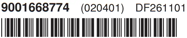 GAGGENAU DF261101 Dishwasher - bar code