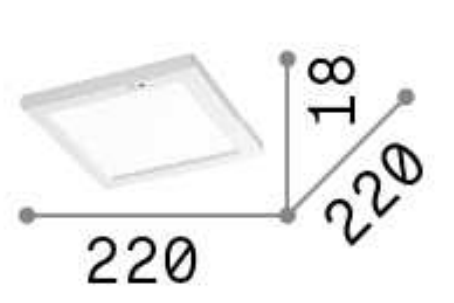 ideal lux 8021696290829 PL SQUARE 3000K Nero Sensor 1