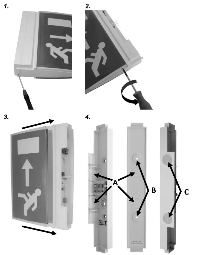 TEKNOWARE TWT TWS90 ESC 90 Emergency Exit Light - MUST BE IN OFF POSITION 5