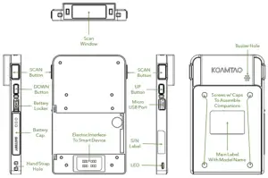 KOAMTAC Bluetooth Barcode Scanner KDC470 &amp - KDC470 475 Diagram