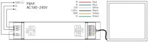 MiBOXER 40W RGB+CCT Panel - Connection Diagram