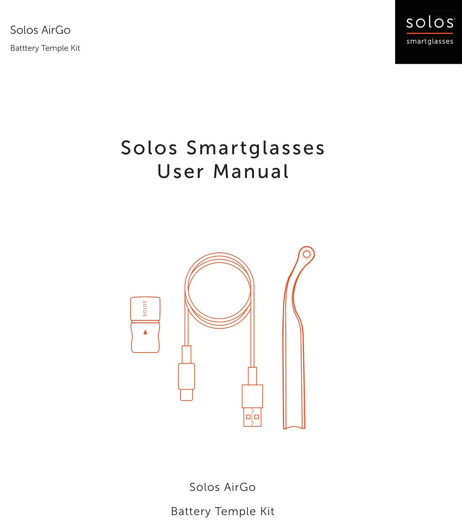 solos AirGo Battery Temple Kit User Manual