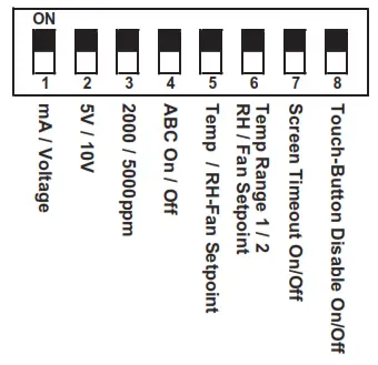 Schneider SpaceLogic Sensors Air Quality Sensors Analog - DIP switches
