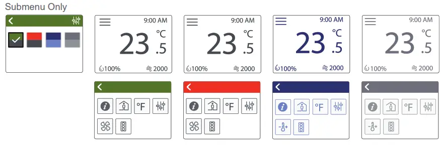 Schneider SpaceLogic Sensors Air Quality Sensors Analog - Menu Button Functions 1