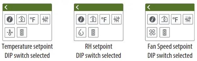 Schneider SpaceLogic Sensors Air Quality Sensors Analog - Menu Screen
