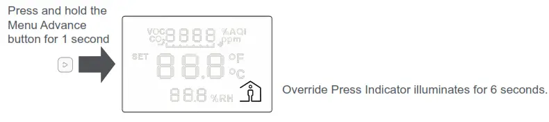 Schneider SpaceLogic Sensors Air Quality Sensors Analog - Override Button