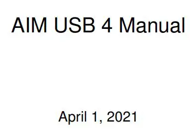 09139 AIM USB 4 Altimeter Instruction Manual