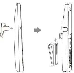 Attach the Belt Clip, as shown below: