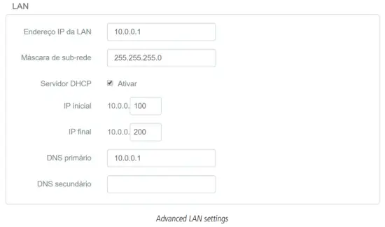 intelbras RF 301K 300Mbps Wireless Router - LAN settings