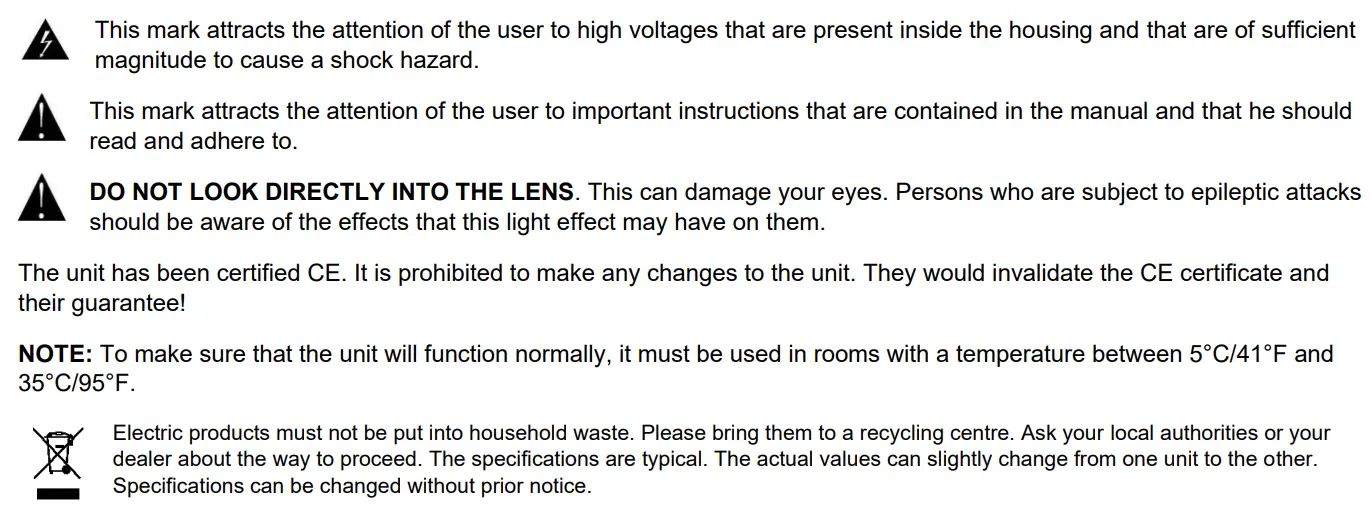 beamZ BAC302 ProPar 6x12W Aluminium LED Par Instruction Manual - Symbol