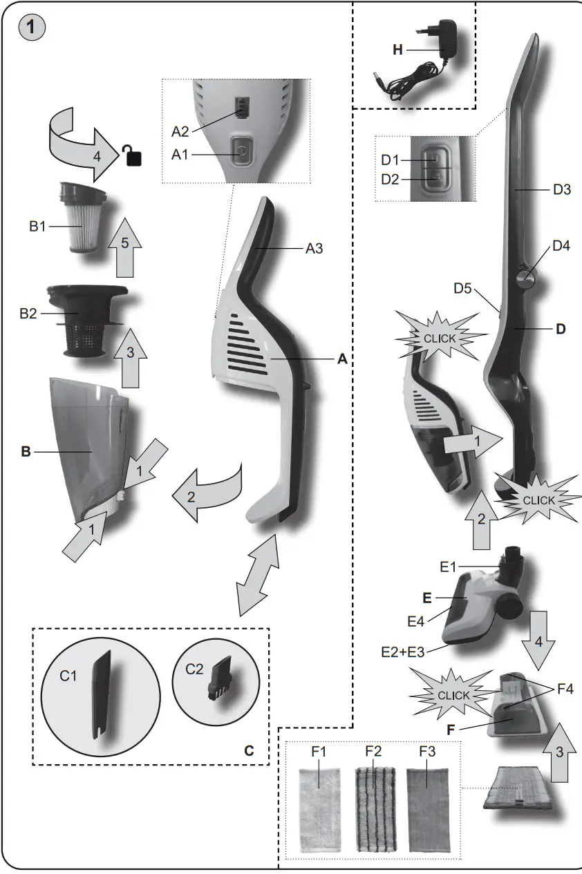 eta 295783 Moneto Stick Vacuum Cleaner - fig1