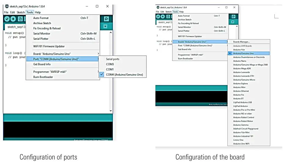 Playknowlogy Robotics car kit - Configuration of ports & Configuration of the board