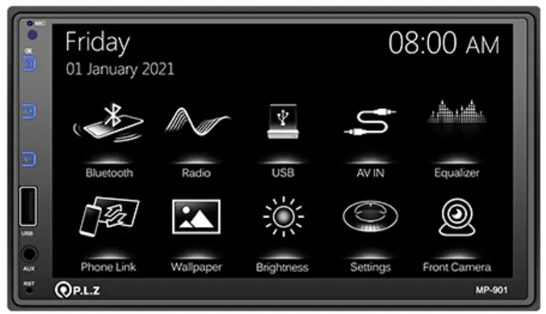PLZ-MP-901-Double-Din-Bluetooth-Car-Stereo-7-Inch-HD-Capacitive-Touchscreen-fig-1