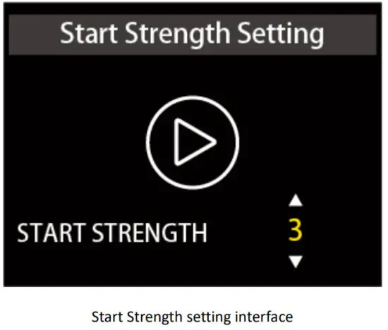 Cyrusher K5242 LCD Display - Start Strength setting
