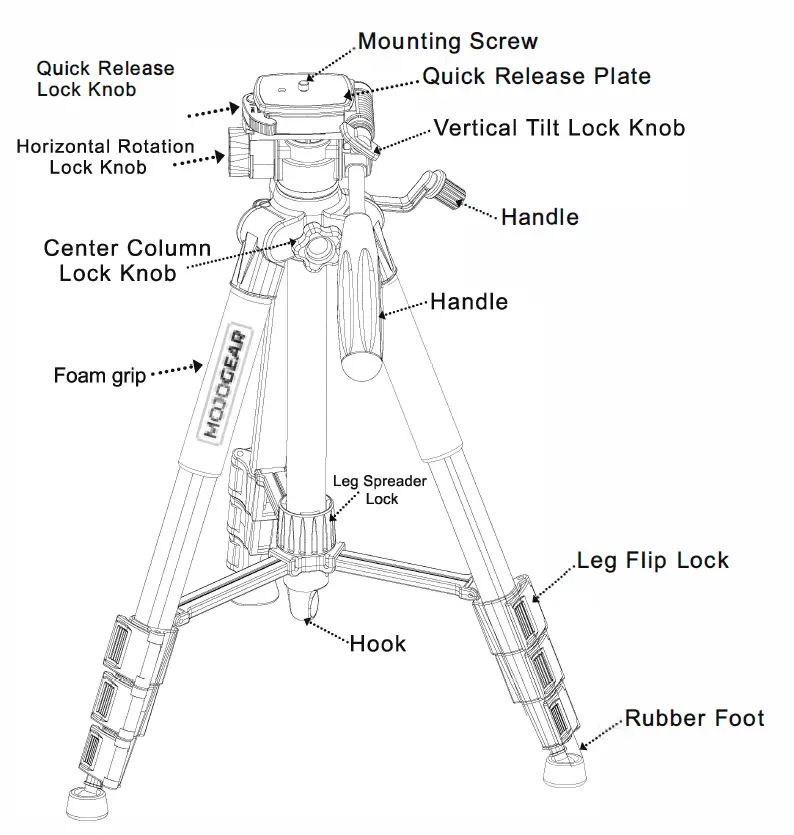 MOJOGEAR -MG-35 -140cm -Tripod -with -Premium -Phone- Clamp- 1