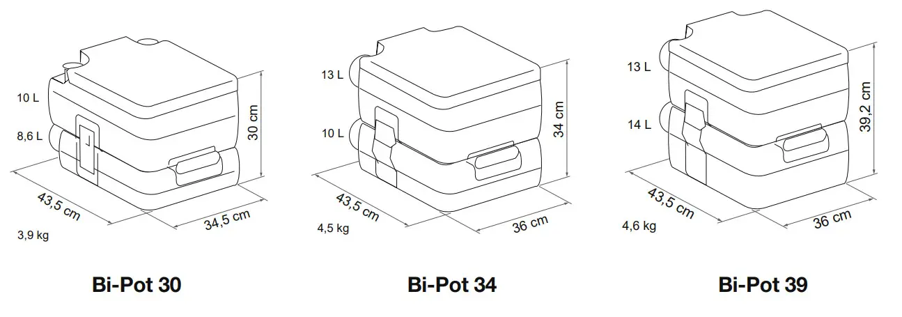 FIAMMA BI POT Portable Chemical Toilet - COMFORT