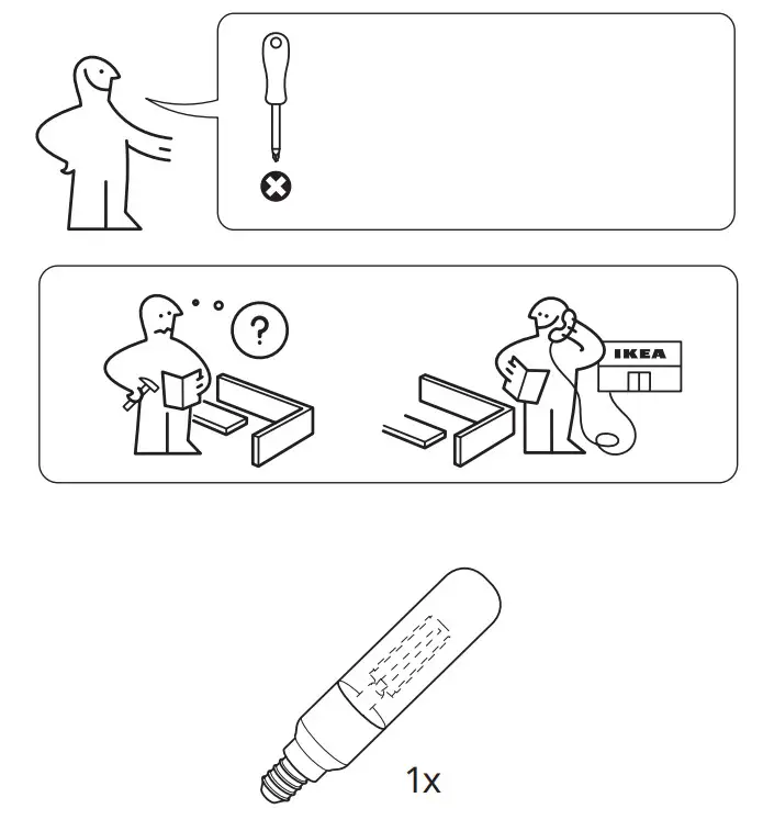 IKEA ASKMULLER Table Lamp with LED Bulb - figure 1