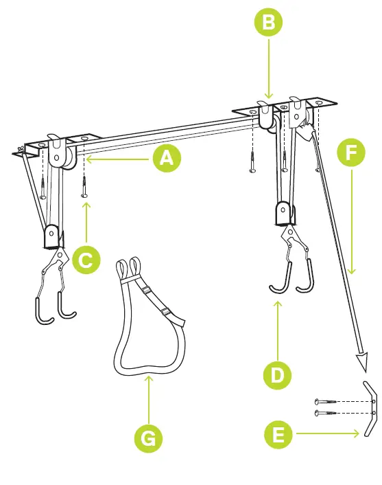 DELTA-RS2300-Single-Bike-Ceiling-Hoist-With-Straps-FIG-1
