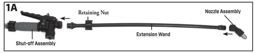 CHAPIN G3000P Garden and Home Folding Handle Sprayer - Assembly of Shut-off, Extension Wand and Nozzle