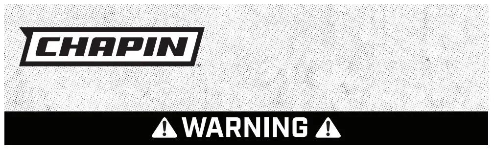 CHAPIN G3000P Garden and Home Folding Handle Sprayer User Manual