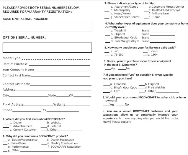 Warranty Registration