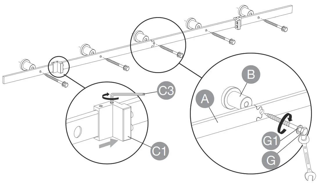 amazonbasics Barn Door Hardware - Step 3 Track Installation