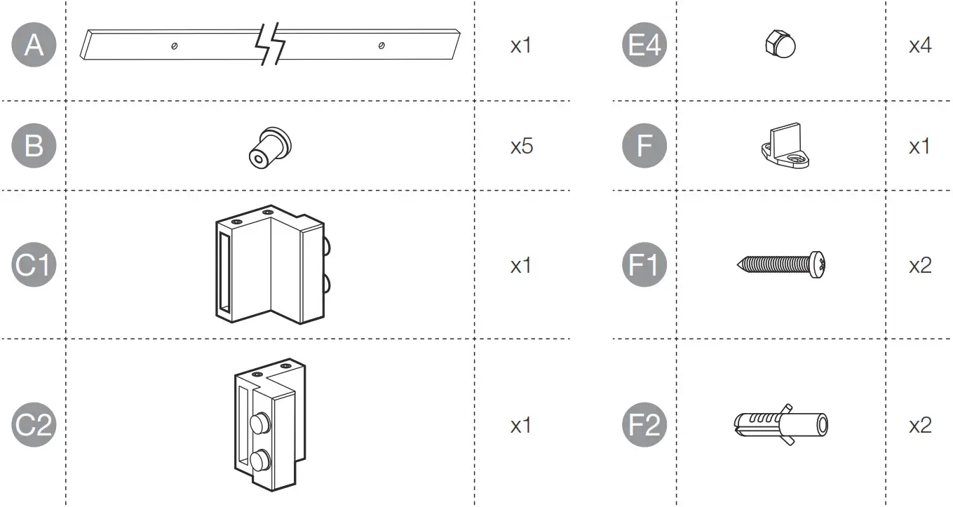 amazonbasics Barn Door Hardware - parts