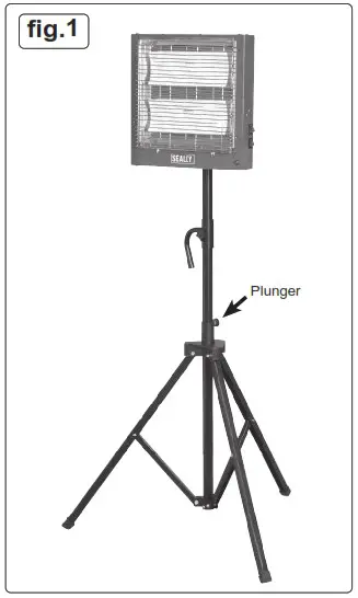SEALEY CH30S Ceramic Heater with Telescopic Tripod Stand - SPECIFICATIO 2