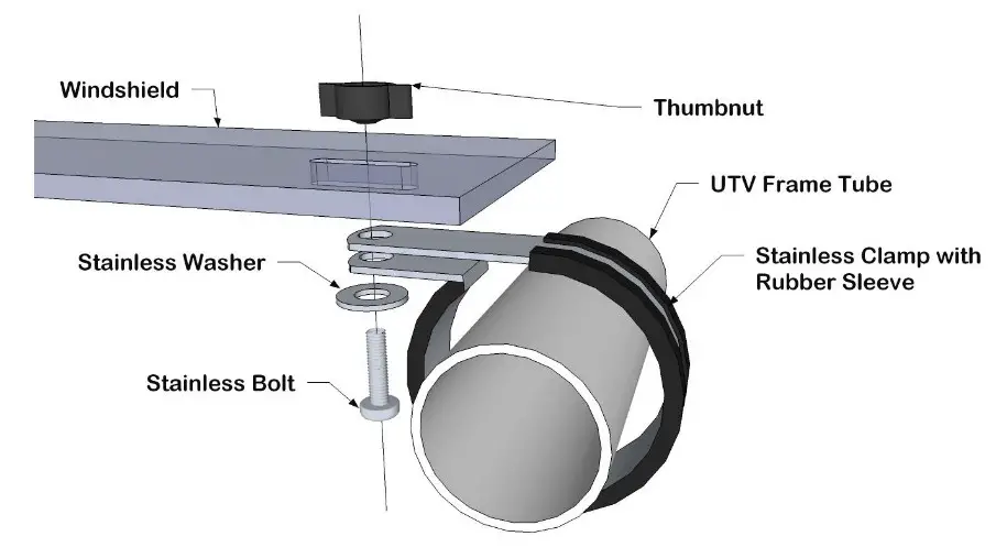 FALCON RIDGE KU-X900-WD05 Aero-Vent Front Windshield for Side by Side UTV fig 2