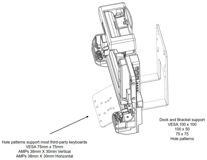 ZEBRA ET80 ET85 Rugged 2 in 1 Tablet Keyboard Bracket